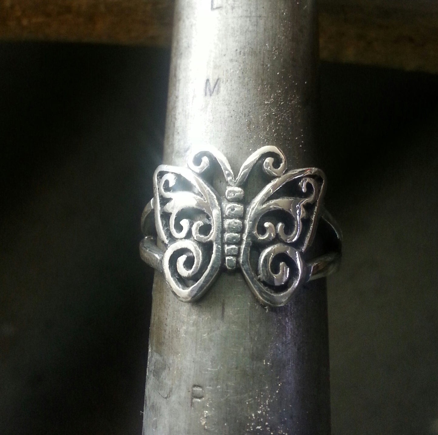 butterfly ring,sterling silver,boho,goddess, filegree ring,handmade,pinkie ring,alternative steampunk gothic art nouveau victorian