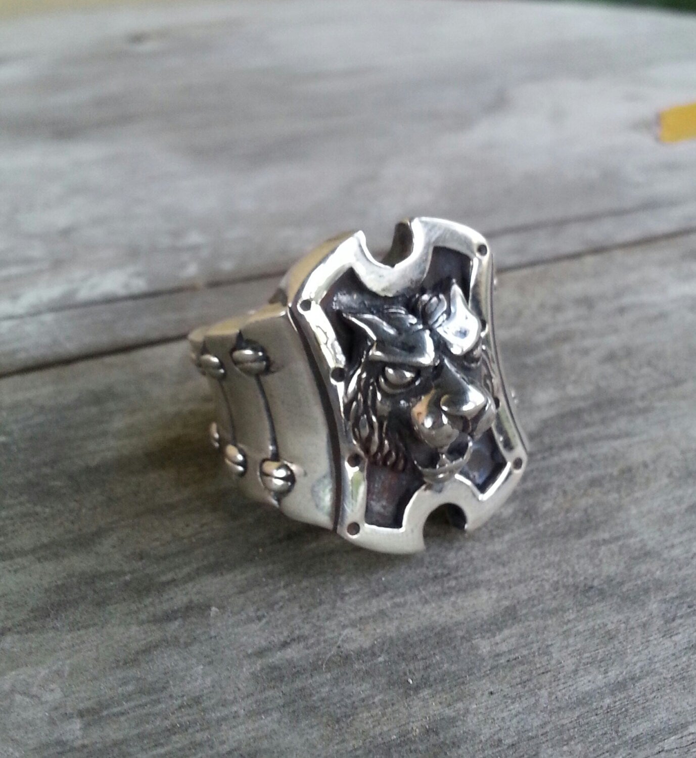 tiger ring,lion ring,steampunk,sterling silver,medievil,Large gothic lion,tiger,victorian,rockabilly,chunky ring,gladiator,Roman,signet ring
