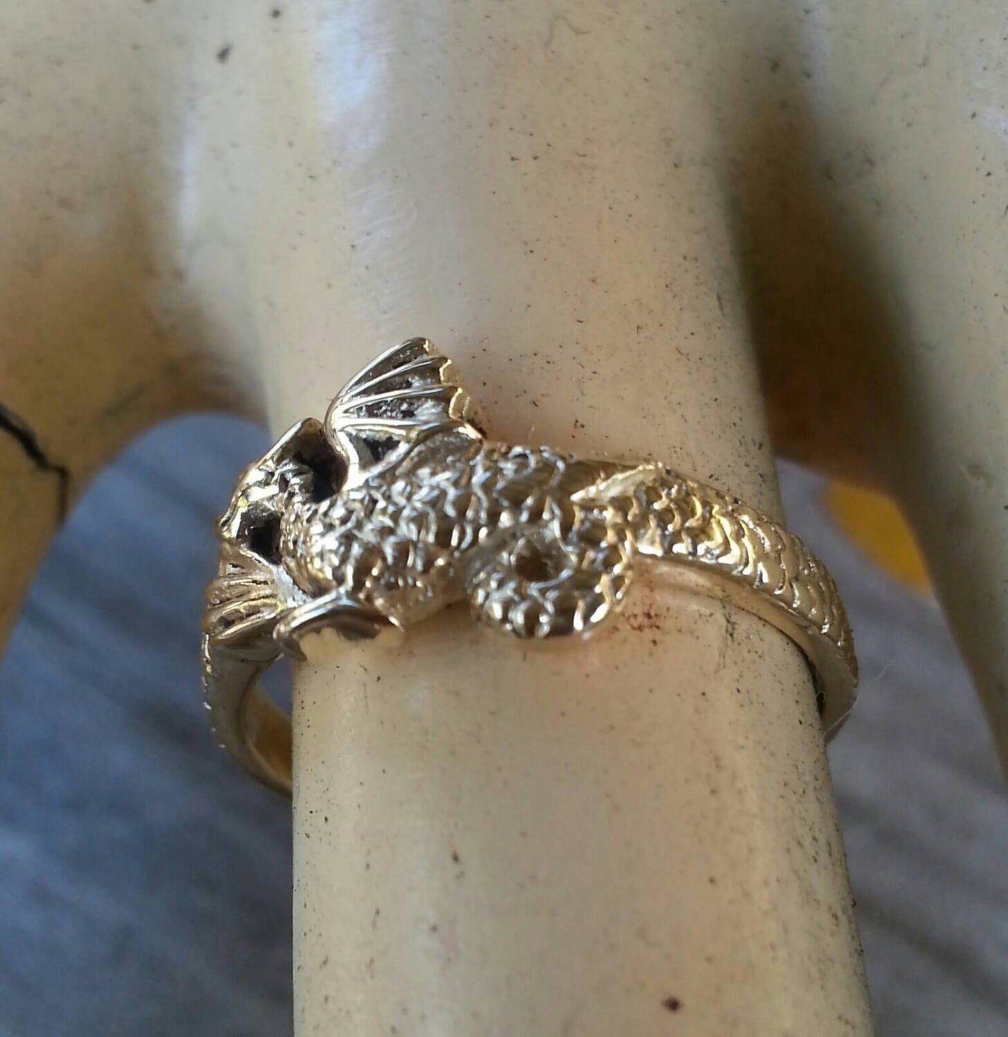 Gold dragon ring,9ct gold,small dragon ring,pinkie ring,steampunk,gothic, punk,mythical,pinkie ring,boho,new age,handmade,mystical,fable,