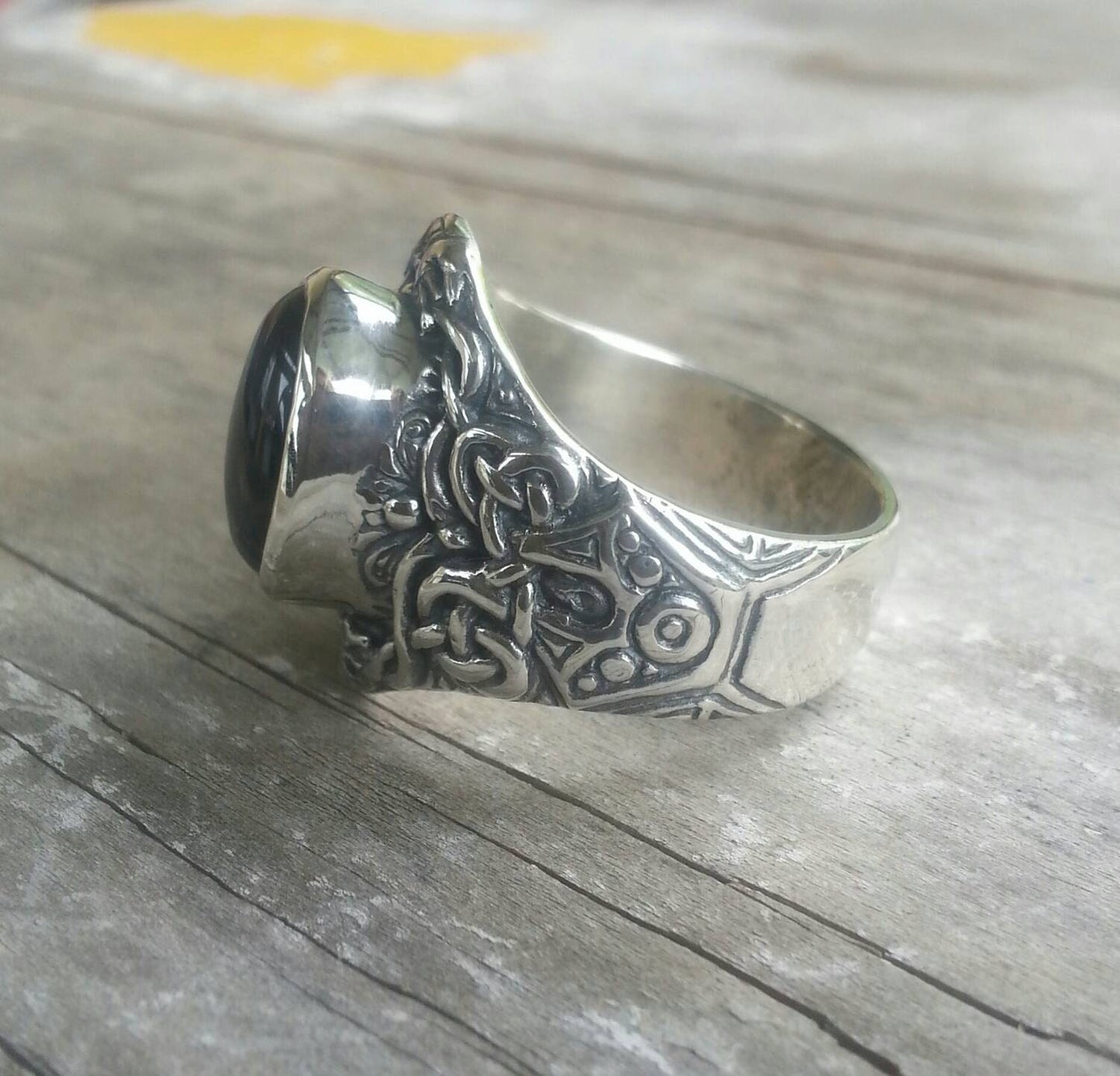 Lapis Lazuri,celtic ring, medievil,tribal, sterling silver,scroll,wedding, mens stone ring,handmade,boho shic,hipster,vintage,mens fashion,