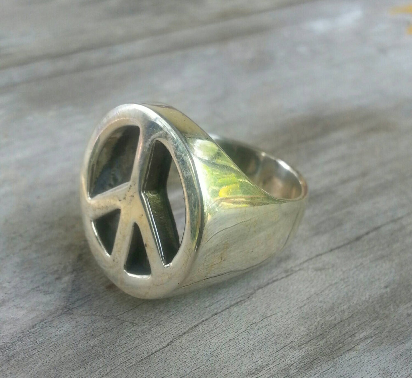 peace ring,chunky,large peace sign,sterling silver,hippy,rockabilly, hipster,signet, alternative,hand made,retro,boho,love,gypsy,