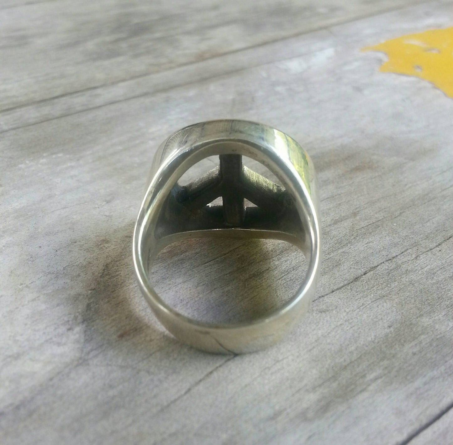 peace ring,chunky,large peace sign,sterling silver,hippy,rockabilly, hipster,signet, alternative,hand made,retro,boho,love,gypsy,