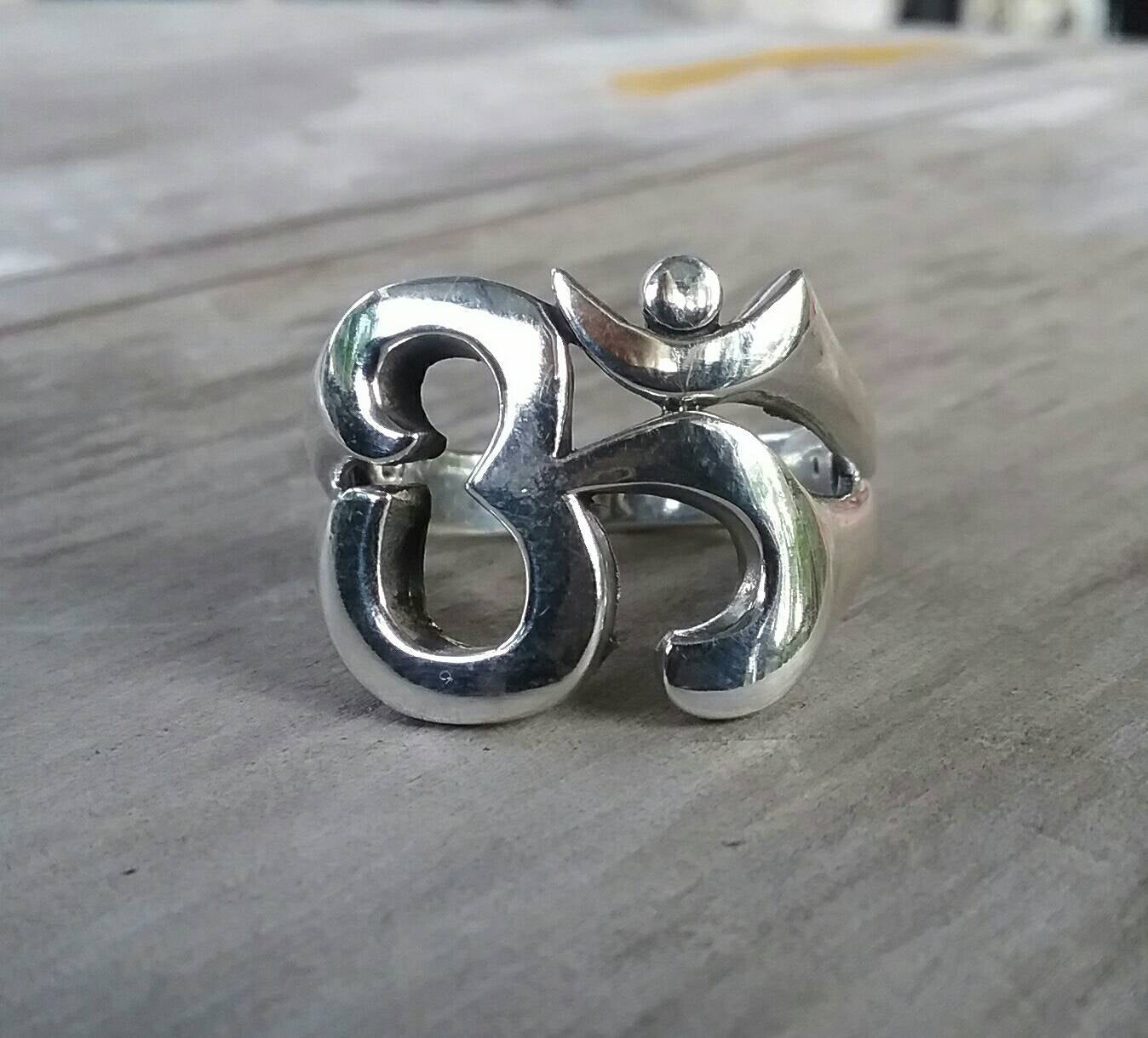 OM ring,LARGE, solid sterling silver, yoga,spiritual,budda, hindu, boho,new age,handmade