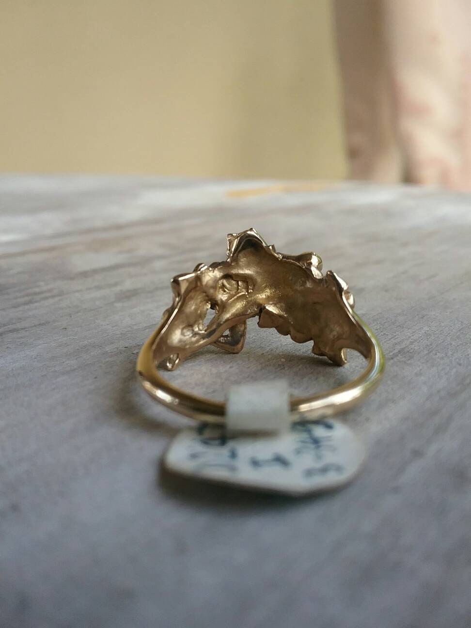 gold fairy ring,9ct,9k gold,small woodland pixie, fantasy,Angel,goddess,hand made,faerie,
